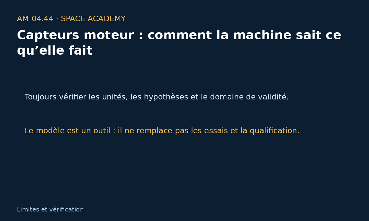 Schéma pédagogique 5 : 7 — Sensibilité, calcul inverse et contrôle du résultat — Capteurs moteur : comment la machine sait ce qu’elle fait